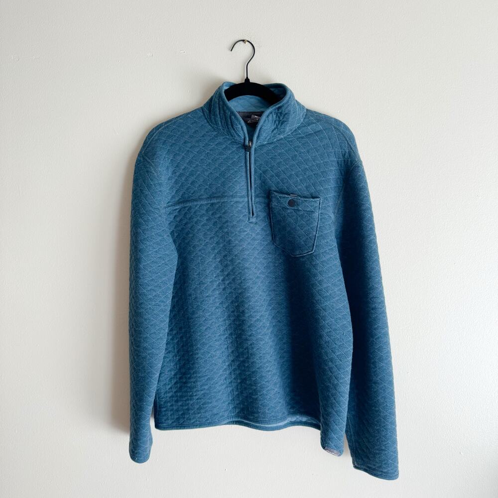 Eddie Bauer Blue Quilted Half Zip Pullover Sweatshirt Jacket Medium Gorp Outdoor